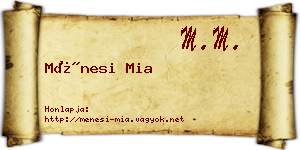 Ménesi Mia névjegykártya